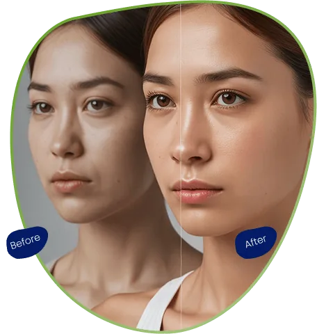 中醫美顏針 × 日式小顏術療程示意圖